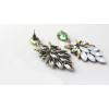 E-3214  E-3214Fashion European Style Bronze Alloy Crystal Rhinestone Flower Leaves Shourouk Earring