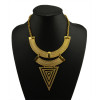 N-5016  Europea Style Golden Metal Geometry Crescent Moon Triangle Choker Necklace