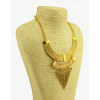 N-5016  Europea Style Golden Metal Geometry Crescent Moon Triangle Choker Necklace