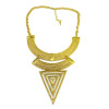 N-5016  Europea Style Golden Metal Geometry Crescent Moon Triangle Choker Necklace