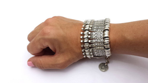 B-0387  Bohemian Antalya Bracelet,Golden, Silver, Gypsy, Statement, Boho , Festival Turkish Jewelry, Sinaya, Tribal Ethnic