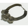 N-5022  Bohemian necklace,fashion brand luxury jewelery,gun black/ gold wide snake chain necklace,faceted three row clear rainbow drop rhinestone crystal statement,ethnic necklace
