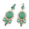 E-3219  Fashion European Style Gold Plated Alloy Rhinestone Crystal Flower Big Gem Dangle Earring