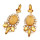 E-3219  Fashion European Style Gold Plated Alloy Rhinestone Crystal Flower Big Gem Dangle Earring