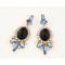 E-3219  Fashion European Style Gold Plated Alloy Rhinestone Crystal Flower Big Gem Dangle Earring