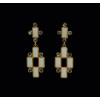 E-3217  Fashion European Style Gold Plated Alloy Rhinestone White Black Enamel Cross Dangle Earring