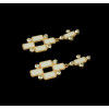 E-3217  Fashion European Style Gold Plated Alloy Rhinestone White Black Enamel Cross Dangle Earring