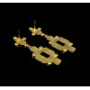 E-3217  Fashion European Style Gold Plated Alloy Rhinestone White Black Enamel Cross Dangle Earring