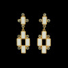 E-3217  Fashion European Style Gold Plated Alloy Rhinestone White Black Enamel Cross Dangle Earring