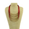 N-3560 European style golden crescent multilayer thin wine red/black ribbon short chain clavicle necklace