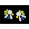 E-3218  Fashion European Style Gold Plated Alloy Resin Gem Flower Earring