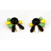 E-3218  Fashion European Style Gold Plated Alloy Resin Gem Flower Earring