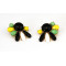 E-3218  Fashion European Style Gold Plated Alloy Resin Gem Flower Earring