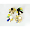 E-3218  Fashion European Style Gold Plated Alloy Resin Gem Flower Earring