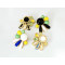 E-3218  Fashion European Style Gold Plated Alloy Resin Gem Flower Earring