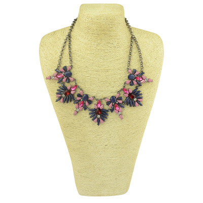 N-5038  Bohemian Gun Black Metal Crystal Gemstone Shourouk Necklace Jewelry Statement Necklace Insight Guides