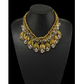 N-5035  Punk Style Thick Chain Tribe Fringe Necklace Insight Guides Coin Crystal Geometry