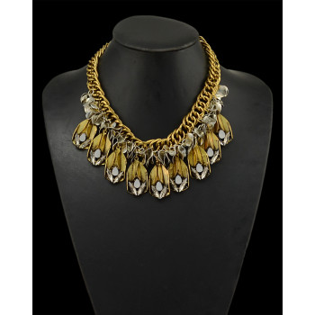 N-5035  Punk Style Thick Chain Tribe Fringe Necklace Insight Guides Coin Crystal Geometry