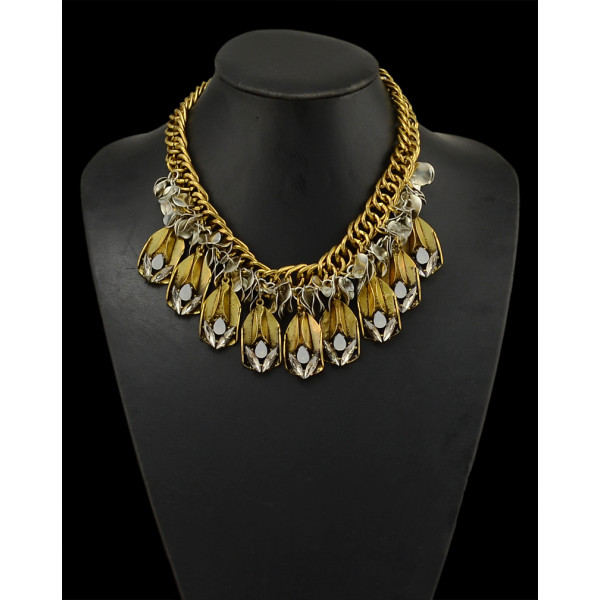 N-5035  Punk Style Thick Chain Tribe Fringe Necklace Insight Guides Coin Crystal Geometry