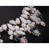 N-5039 European Style Crystal Gemstone Statement Necklace Flower Leaves Rhinestone New In Goods