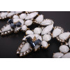 N-5039 European Style Crystal Gemstone Statement Necklace Flower Leaves Rhinestone New In Goods