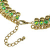 N-3550 Fashion European Style Gold Plated Metal Leaf Blur Rhinestone Choker Bib Statement Necklace