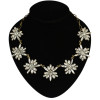 N-5042  Newest bronze alloy clear crystal drop flower clavicle necklace