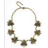 N-5042  Newest bronze alloy clear crystal drop flower clavicle necklace