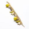 B-0395  Korea Style Star lemon Fruit Rhinestone Metal Pearl Balls Charms Bracelet