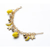 B-0395  Korea Style Star lemon Fruit Rhinestone Metal Pearl Balls Charms Bracelet