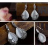 N-7111  E-0270 New Hot Rhinestone Cat Eyes Gemstone Drop Dangle Earrings Necklace Jewelry Set