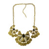 N-5068  Tribe style Golden Silver Geometry Design Carving Coin Choker Necklace Boho