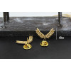 P-0130  European Style Gold Plated Alloy Leaves Collar Pin Brooch