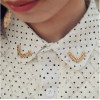 P-0130  European Style Gold Plated Alloy Leaves Collar Pin Brooch