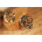 E-3231  Vintage Style Bronze Silver Metal Hollow Out Carving Flower Skull Ear Stud Earrings