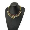 N-5066 Euroean style Gun Black Crystal Rhinestone Shourouk Flower Choker Necklace