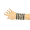 B-0397  Vintage Style Silver Golden Bohemian Crystal Wide Tribe Beads Carving Bangle Bracelet