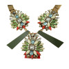 N-5074  European style gold plated square flat chain metal crystal rainbow drop flower leopard print three rows pendant necklace