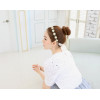 F-0181  European style gold Plated Metal Long Silk Chain Beige Pink Acrylic Rhinestone Flower hairband hair accessories