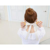 F-0181  European style gold Plated Metal Long Silk Chain Beige Pink Acrylic Rhinestone Flower hairband hair accessories