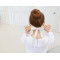 F-0181  European style gold Plated Metal Long Silk Chain Beige Pink Acrylic Rhinestone Flower hairband hair accessories