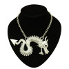 N-5090  national Style Silver Gold Plated totem Chinese dragon pendant necklace