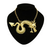 N-5090  national Style Silver Gold Plated totem Chinese dragon pendant necklace