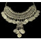 N-5063  Gypsy Bohemian Beachy Chic Statement Necklace, Boho Festival Silver, Fringe Bib, Coin, Ethnic, Turkish, India, Tribal,