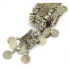 N-5063  Gypsy Bohemian Beachy Chic Statement Necklace, Boho Festival Silver, Fringe Bib, Coin, Ethnic, Turkish, India, Tribal,