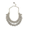 N-5020 Bohemian Gypsy Silver Gold Coin Choker Bib Statement Choker Necklaces for Women Party Jewelry