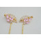 F-0186 European style gold Plated Pink Crystal Fan Shaped Hair Clip  hair accessories