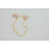 F-0186 European style gold Plated Pink Crystal Fan Shaped Hair Clip  hair accessories