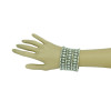B-0404  Vintage Style Silver Golden Bohemian Crystal Wide Tribe Beads Carving Bangle Bracelet