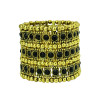 B-0404  Vintage Style Silver Golden Bohemian Crystal Wide Tribe Beads Carving Bangle Bracelet
